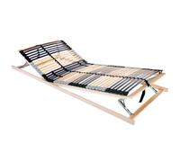 vidaXL Base de Cama Slat 80 x 190 cm de Madera de Haya Maciza, con reposacabezas y reposapiés Ajustables a Mano, Estilo Moderno para Interiores, Funciona con Varios colchones, Ideal para Invierno y p