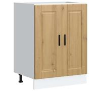 vidaXL Mueble bajo de Cocina Porto Roble Artesano Madera reconstituida, Mueble bajo de Fregadero, Mueble bajo de Cocina con Puerta, Mueble bajo de Fregadero
