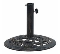 vidaXL Base de Sombrilla, Soporte de Parasol, Pie de Sombrilla, Base para Jardín Patio Terraza Piscina Playa, Hierro Fundido Negro Bronce 9 kg 40 cm