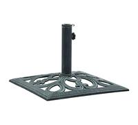 vidaXL Base de Sombrilla, Soporte de Parasol, Pie de Sombrilla, Base para Jardín Patio Terraza Piscina Playa, Hierro Fundido Verde 12 kg 49 cm