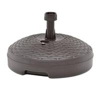vidaXL Base de Sombrilla Rellenable Arena/Agua Patio Soporte de Paraguas Decoración Fundido Parasol Exterior Terraza Ratán Plástico Marrón 20 L