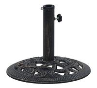 vidaXL Base de Sombrilla, Soporte de Parasol, Pie de Sombrilla, Base para Jardín Patio Terraza Piscina Playa, Hierro Fundido Negro Bronce 9 kg 40 cm