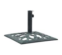 vidaXL Base de Sombrilla, Soporte de Parasol, Pie de Sombrilla, Base para Jardín Patio Terraza Piscina Playa, Hierro Fundido Verde 12 kg 49 cm