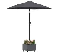 vidaXL Base para sombrilla Manual Antracita 45 x 45 x 45 cm Acero, Soporte Ajustable para sombrillas, Moderno y práctico, Base de Acero Resistente, Ideal para el jardín