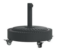 vidaXL Base sombrilla redonda con ruedas para mástiles Ø38/48 mm 27 kg
