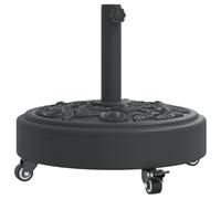 vidaXL Base sombrilla Redonda Ruedas para mástiles Ø38 / 48 mm 27 kg, Base de Paraguas, Soporte de Parasol, Soporte de sombrilla de jardín