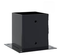 vidaXL Bases para postes cuadradas 12 uds. Antracita 101x101 mm, base para cercas de concreto, base para postes de cerca, soporte para postes de metal