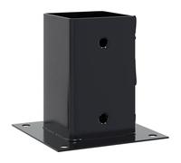 vidaXL Bases para postes cuadradas 12 uds. Antracita 81x81 mm, base para cercas de concreto, base para postes de cerca, soporte para postes de metal