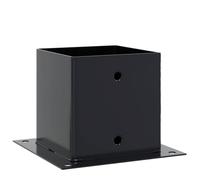 vidaXL Bases para postes cuadradas 4 uds. Antracita 141x141 mm, base para cercas de concreto, base para postes de cerca, soporte para postes de metal