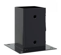 vidaXL Bases para postes cuadradas 4 uds. Antracita 81x81 mm, base para cercas de concreto, base para postes de cerca, soporte para postes de metal