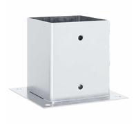 vidaXL Bases para postes cuadradas 4 uds. Plata 101x101 mm, base para cercas de concreto, base para postes de cerca, soporte para postes de metal
