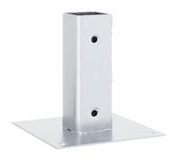 vidaXL Bases para postes cuadradas 4 uds. Plata 51x51 mm, base para cercas de concreto, base para postes de cerca, soporte para postes de metal