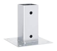 vidaXL Bases para postes cuadradas 4 uds. Plata 71x71 mm, base para cercas de concreto, base para postes de cerca, soporte para postes de metal