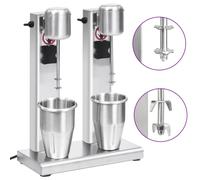 VidaXL Mezclador De Batidos Con Dos Vasos De Acero Inoxidable 2 L