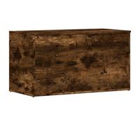 vidaXL Baúl Almacenaje Cofre Caja Muebles de Almacenamiento Armario Mesita Mesa Organizador Madera Contrachapada Roble Ahumado 84x42x46 cm