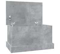vidaXL Baúl almacenaje Madera contrachapada Gris hormigón 50x30x28 cm, Caja de almacenaje, Cofre de Herramientas, arcón de almacenaje
