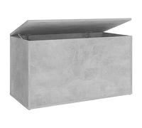 vidaXL Baúl de Almacenamiento Banco Cofre Entrada Caja Muebles Herramientas Juguetes Revistas Libros Madera Contrachapada Gris Hormigón 84x42x46 cm