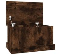 vidaXL Baúl almacenaje Madera contrachapada Roble Ahumado 50x30x28 cm, Caja de almacenaje, Cofre de Herramientas, arcón de almacenaje