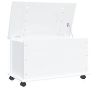 vidaXL Baúl de almacenaje ALTA madera maciza con ruedas blanco 73x39,5x43 cm