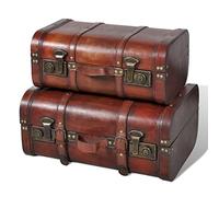 vidaXL Set de Baúles Almacenamiento Vintage Marrón 2 Piezas Cofre Almacenaje
