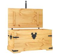 vidaXL Baúl de Almacenaje, Caja para Almohadas Mantas, Arcón para Cojines, Cofre para Salón Dormitorio, Corona Range de Pino Mexicano