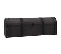 vidaXL Baúl de Almacenamiento Vintage Negro Cofre de Almacenaje Madera Maciza