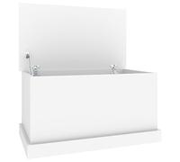 vidaXL Baúl de almacenaje Madera contrachapada Blanco 70x40x38 cm