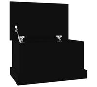 vidaXL Baúl de almacenaje Madera contrachapada Negro 50x30x28 cm, Caja de almacenaje, Cofre de Herramientas, arcón de almacenaje, baúl de Herramientas