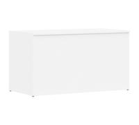 vidaXL Baúl de Almacenamiento Banco Cofre Entrada Caja Muebles Herramientas Juguetes Revistas Libros Madera Contrachapada Blanco Brillo 84x42x46 cm