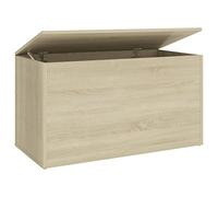 vidaXL Baúl de Almacenamiento Banco Cofre Entrada Caja Muebles Herramientas Juguetes Revistas Libros Madera Contrachapada Color Roble 84x42x46 cm