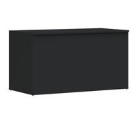 vidaXL Baúl de almacenamiento madera contrachapada negro 84x42x46 cm