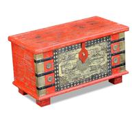vidaXL Baúl de Almacenamiento Madera de Mango Color Rojo 80 x 40 x 45 cm