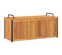 Baúl De Cojines De Jardín Acacia Maciza Y Acero 110x45x42/53 Cm Vidaxl