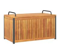 vidaXL Baúl de Cojines de jardín Acacia Maciza y Acero 85x45x45/53 cm, contenedor para Cojines, Cofre para Cojines, Caja de almacenaje