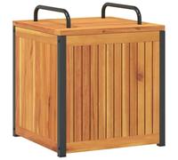 Baúl De Cojines Jardín Madera Maciza Acacia Acero 45x45x45/53cm Vidaxl