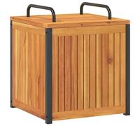 Baúl De Cojines Jardín Madera Maciza Acacia Acero 45x45x45/53cm Vidaxl