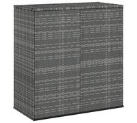 Baúl De Cojines Para Jardín De Ratán Pe Gris 100x49x103,5 Cm Vidaxl