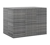 vidaXL Baúl de Cojines para Jardín Cofre Caja de Almacenaje Armario Mantas Almohadas Patio Organizador Muebles de Ratán PE Gris 145x100x103 cm