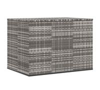 vidaXL Baúl de Cojines para Jardín Cofre Caja de Almacenaje Armario Mantas Almohadas Patio Organizador Muebles de Ratán PE Gris 145x100x103 cm