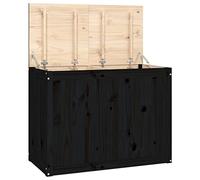 vidaXL Baúl para Colada Cubo Cesto Tapa Almacenamiento Ropas Zapatos Juguetes Cuarto Baño Dormitorio Decoración Madera Maciza de Pino Negro