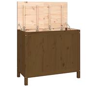 vidaXL Baúl para Colada Cubo Cesto Tapa Almacenamiento Ropas Zapatos Juguetes Cuarto Baño Dormitorio Decoración Madera Maciza Pino Marrón Miel