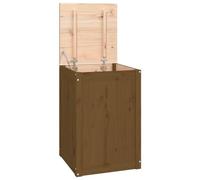 vidaXL Baúl para Colada Madera Maciza Pino marrón Miel 44x44x66 cm