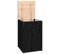 vidaXL Baúl para la Colada Madera Maciza de Pino Negro 44x44x66 cm