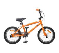 vidaXL Bicicleta BMX de 18 pulgadas para 7 - 10 años de edad, color naranja, manillar ajustable, bicicleta BMX infantil, acrobacia juvenil, bicicleta al aire libre, bicicleta deportiva para niños