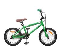 vidaXL Bicicleta BMX de 18 pulgadas para 7 - 10 años de edad, color verde, manillar ajustable, bicicleta BMX infantil, acrobacia juvenil, bicicleta al aire libre, bicicleta deportiva para niños