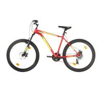 vidaXL Bicicleta de Montaña Artículo Deportivo de Ciclismo Urbana Estable Tija del Sillín Ajustable 21 Velocidad 27,5 Pulgadas Rueda 42cm Rojo