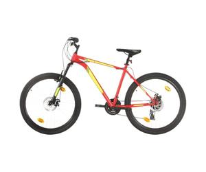 vidaXL Bicicleta de Montaña Artículo Deportivo de Ciclismo Urbana Estable Tija del Sillín Ajustable 21 Velocidad 27,5 Pulgadas Rueda 42cm Rojo