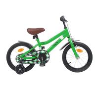 vidaXL Bicicleta infantil de 16 pulgadas para 4-6 años de edad, verde, manillar ajustable, diseño clásico, bicicleta infantil cómoda, una marcha, para la ciudad