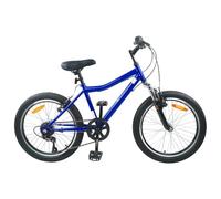 vidaXL Bicicleta infantil de 20 pulgadas, 6 velocidades, para niños de 6 a 11 años, color azul oscuro, marco de aleación, diseño clásico, manillar ajustable, asiento cómodo, fácil montaje, duradera