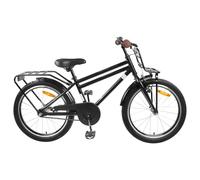 vidaXL Bicicleta infantil de 22 pulgadas para 7-12 años de edad, color negro, aventura activa en bicicleta infantil, diseño clásico, ciclismo al aire libre, marco de acero, sillín anatómico